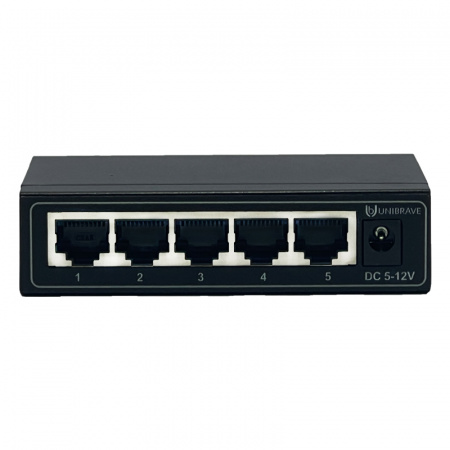 UB-SW-1005-12V Сетевой неуправляемый коммутатор Unibrave на 5 портов 100 Мбит/c, 12V