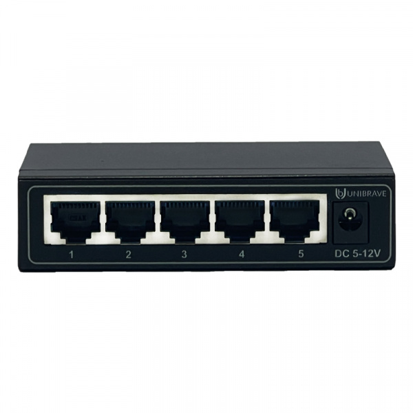 UB-SW-1005-12V Сетевой неуправляемый коммутатор Unibrave на 5 портов 100 Мбит/c, 12V UB-SW-1005-12V Сетевой неуправляемый коммутатор Unibrave на 5 портов 100 Мбит/c, 12V