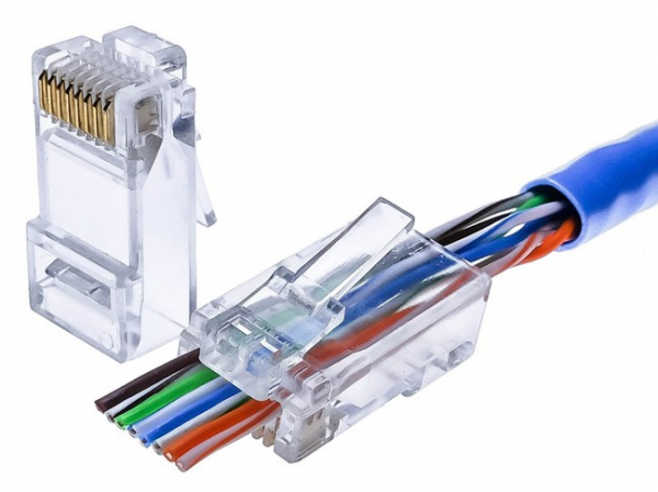 Проходной джек RJ-45 кат.5e