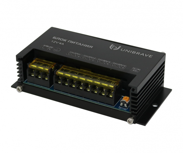 UB-БП-12V4А-4CH Блок питания Unibrave UB-БП-12V4А-4CH, металл