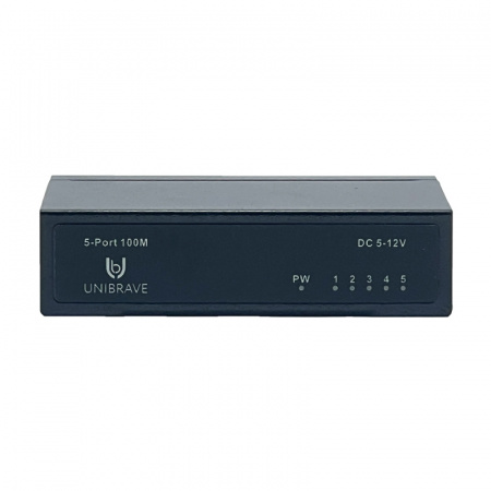 UB-SW-1005-12V Сетевой неуправляемый коммутатор Unibrave на 5 портов 100 Мбит/c, 12V