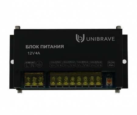 UB-БП-12V4А-4CH Блок питания Unibrave UB-БП-12V4А-4CH, металл