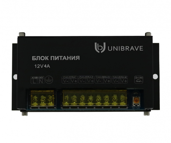 UB-БП-12V4А-4CH Блок питания Unibrave UB-БП-12V4А-4CH, металл