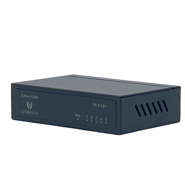 UB-SW-1005-12V Сетевой неуправляемый коммутатор Unibrave на 5 портов 100 Мбит/c, 12V UB-SW-1005-12V Сетевой неуправляемый коммутатор Unibrave на 5 портов 100 Мбит/c, 12V