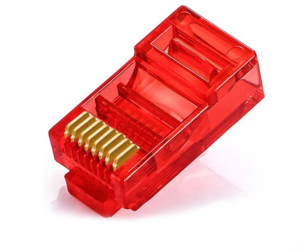 Джек RJ-45 (красный) 8P8C кат 5е