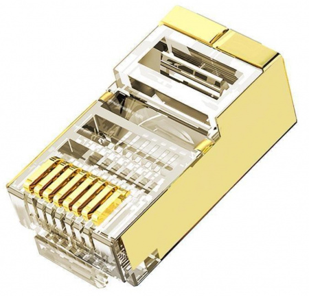 Джек RJ-45 (золотой) 8P8C кат 5е экранированный
