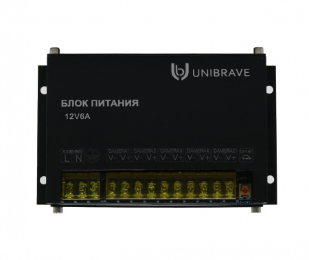 UB-БП-12V6А-5CH Блок питания Unibrave UB-БП-12V6А-5CH, металл