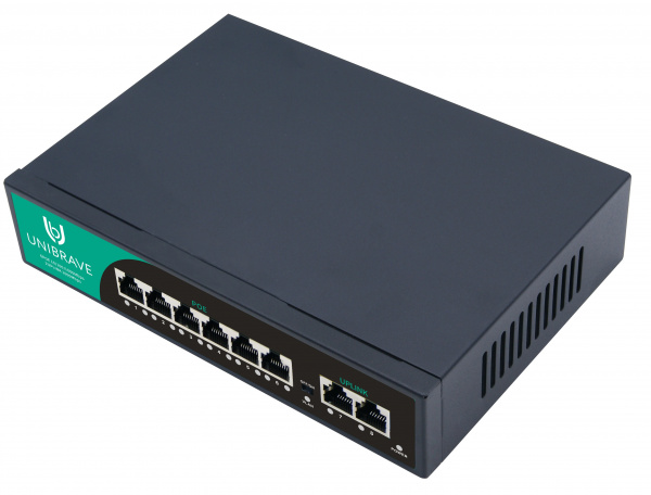 UB-SW-6G2G-75 Base Гигабитный неуправляемый коммутатор Unibrave с 6 PoE-портами 1000 Мбит/с и 2 Uplink 1000 Мбит/с UB-SW-6G2G-75 Base Гигабитный неуправляемый коммутатор Unibrave с 6 PoE-портами 1000 Мбит/с и 2 Uplink 1000 Мбит/с