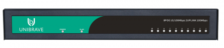 UB-SW-8F2F-96 out Base Неуправляемый коммутатор Unibrave с поддержкой PoE на 8 портов с внешним адаптером питания