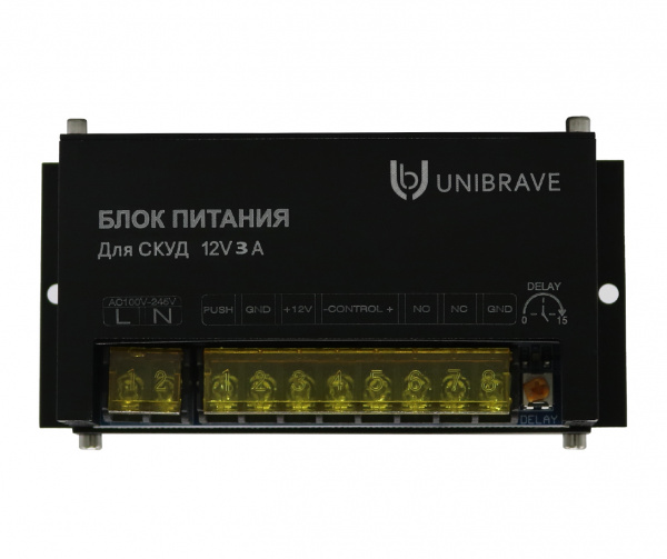UB-БП-3А (СКУД) Блок питания для СКУД Unibrave UB-БП-3А, металл
