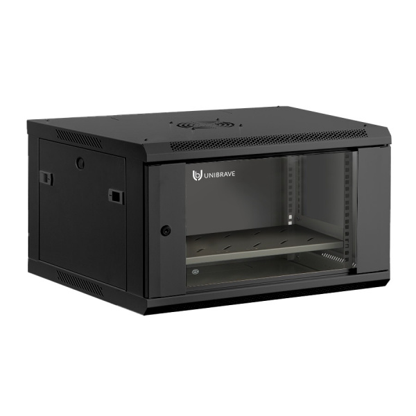 UB-WMC-6U-60/45-GD (B) Шкаф телекоммуникационный настенный 19" 6U, (600*450*370 мм)