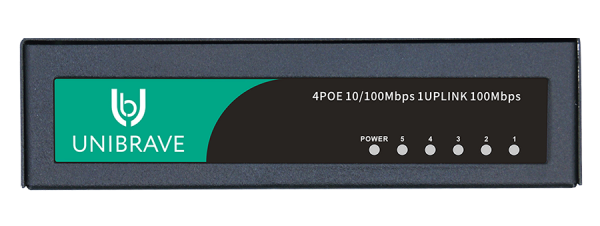 UB-SW-4F1F-48 out Base Неуправляемый коммутатор Unibrave с поддержкой PoE на 4 порта с внешним адаптером питания UB-SW-4F1F-48 out Base Неуправляемый коммутатор Unibrave с поддержкой PoE на 4 порта с внешним адаптером питания